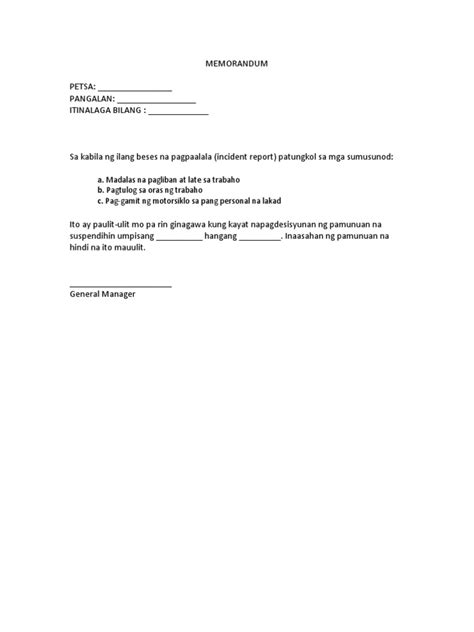 MEMORANDUM Patungkol Sa Madalas Na Pagliban .